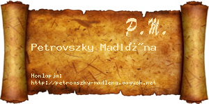 Petrovszky Madléna névjegykártya